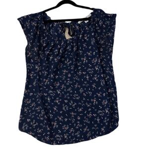 Lauren Conrad Floral Navy Women's Top